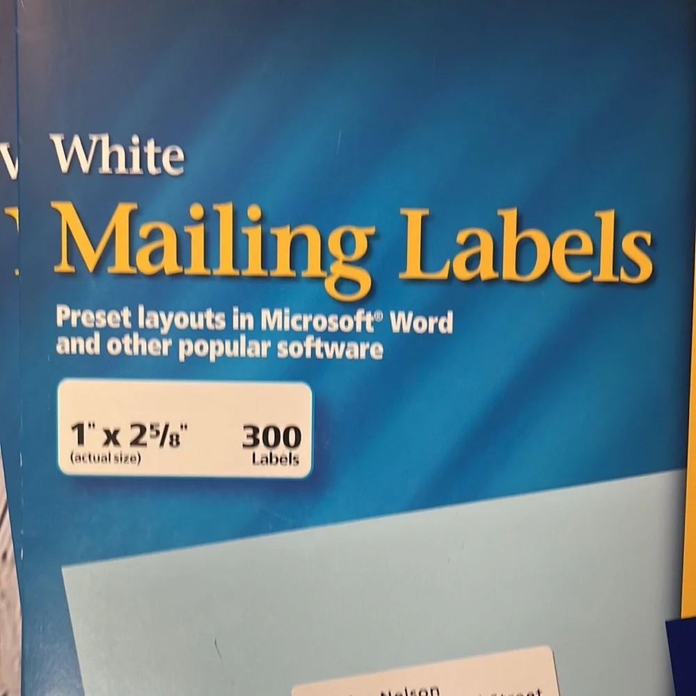 New! 3 packs of Avery labels